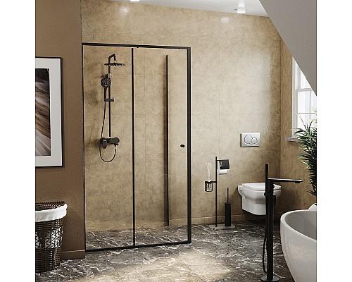 Душевой уголок WasserKRAFT Dill 120x100 61S10 профиль Черный матовый стекло прозрачное