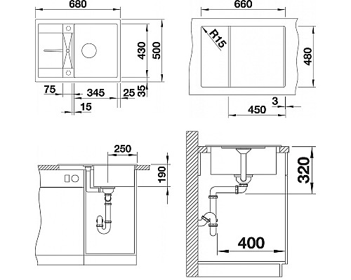 Кухонная мойка Blanco Metra 45S Compact 519581 Кофе