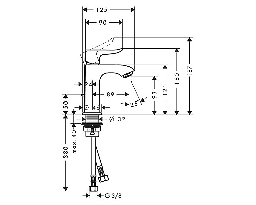 Смеситель для раковины Hansgrohe Metris 31088000