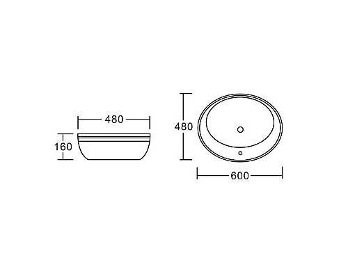 Раковина-чаша CeramaLux 60 2150G Белая Золото