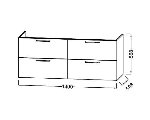 Тумба под раковину Jacob Delafon Odeon Rive Gauche 140 EB2526-R9-E52 подвесная Дуб табак ручки Черные