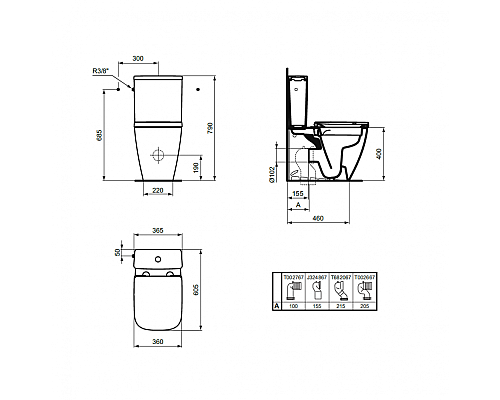 Унитаз компакт Ideal Standard I.Life S T459601 без бачка и сиденья