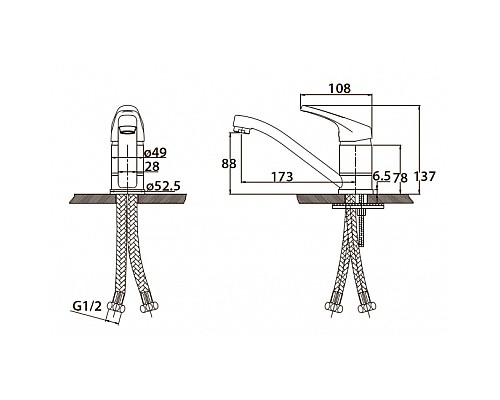 Смеситель для раковины KAISER County 66211