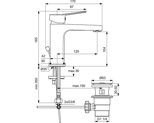 Смеситель для раковины Ideal Standard Entella Хром