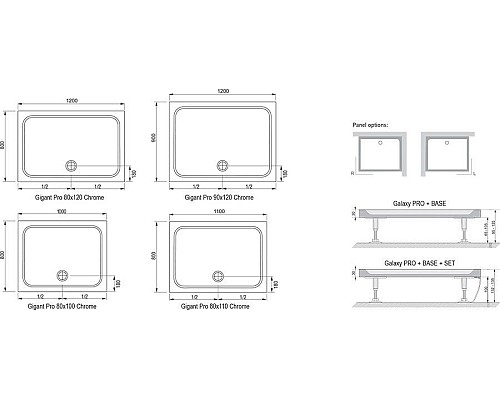 Душевой поддон Ravak GIGANT PRO 100 XA04A401010