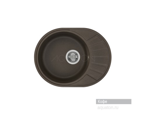 Мойка для кухни Чезана круглая с крылом кофе Aquaton