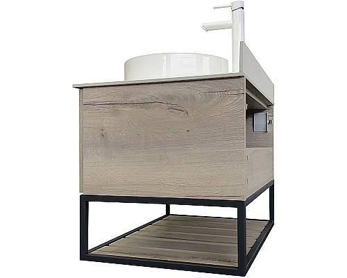 Тумба с раковиной Comforty Порто 75 00-00009321 подвесная Дуб дымчатый