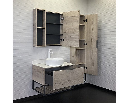 Тумба с раковиной Comforty Порто 75 00-00009321 подвесная Дуб дымчатый