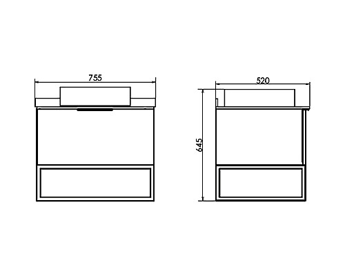 Тумба с раковиной Comforty Порто 75 00-00009321 подвесная Дуб дымчатый