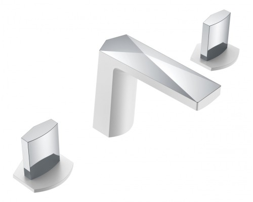 Смеситель врезной на 3отв. Boheme Venturo белый-хром, ручка ICE