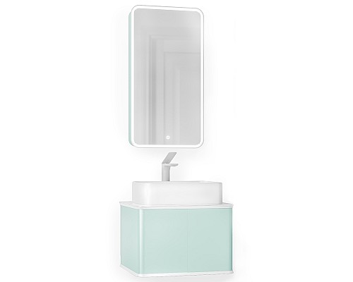 Тумба под раковину Jorno Pastel 58 Pas.01.58/P/BL подвесная Бирюзовый бриз