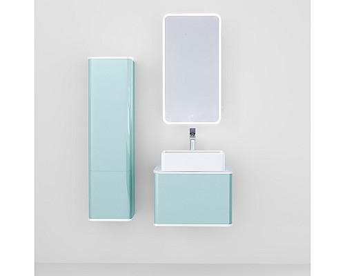Тумба под раковину Jorno Pastel 58 Pas.01.58/P/BL подвесная Бирюзовый бриз