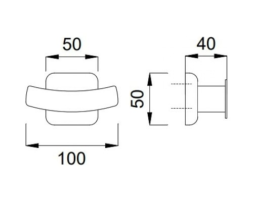 Двойной крючок Nofer Classic 09017.B Нержавеющая сталь глянцевая