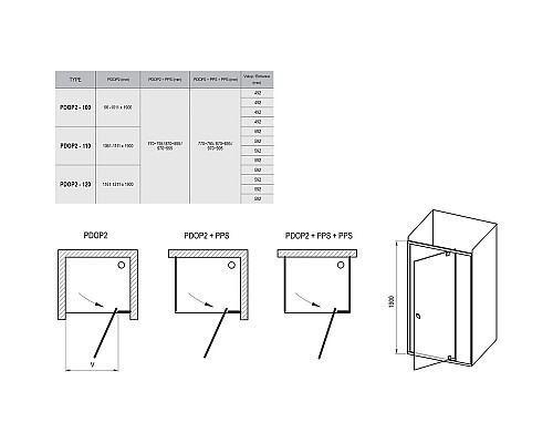 Душевая дверь Ravak Pivot 03GG0C00Z1 120 блестящий прозрачный
