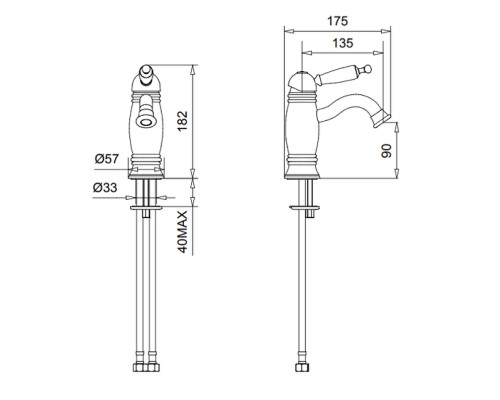 Смеситель для раковины Migliore Oxford 19095 Бронза