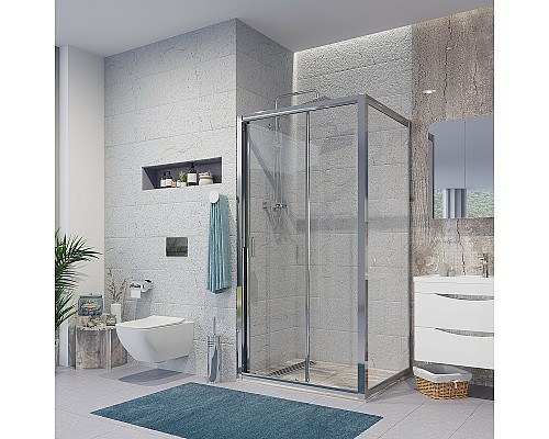 Душевой уголок Niagara Nova 130х80 NG-62-13A-A80 профиль Хром стекло прозрачное