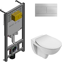 Комплект унитаза с инсталляцией Jacob Delafon Patio E21740RU-00 с сиденьем Микролифт и клавишей смыва