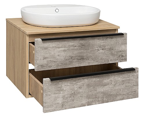Тумба под раковину Runo Мальта 85 00-00001100 Серая Дуб