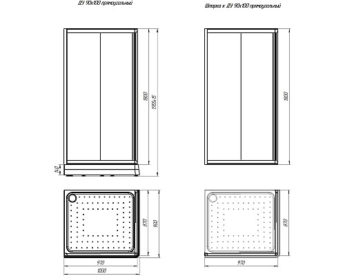 Душевой уголок Radomir 100x90 L 1-03-1-1-0-1210 с поддоном Белый