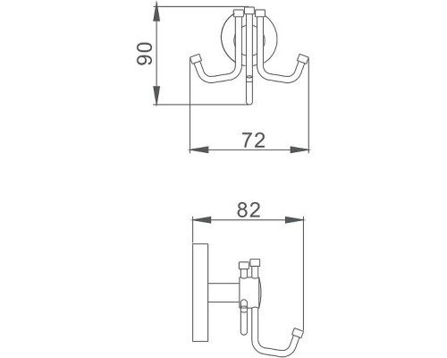 Тройной крючок Haiba HB1705-3 Хром
