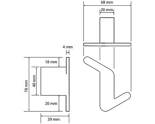 Крючок Bemeta Organic L 157106201L Хром