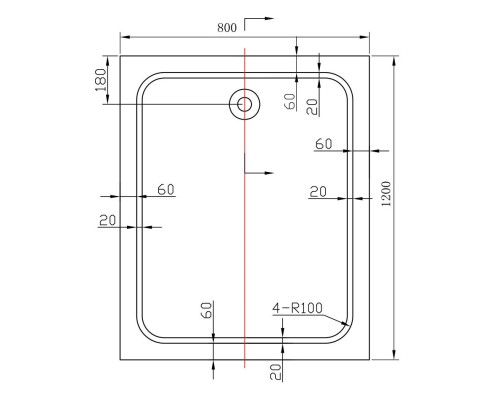 Акриловый поддон для душа Vincea 120x80 Белый