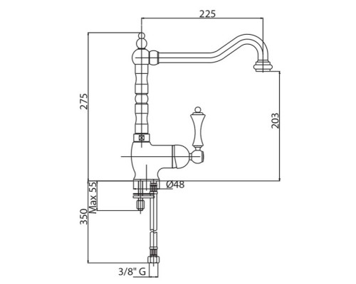 Смеситель кухонный Cezares MARGOT-LLM2-03/24-Bi