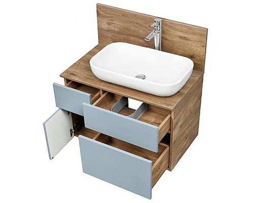 Тумба под раковину Aquaton Мишель 80 1A256801MIX30 подвесная Дуб рустикальный Фьорд