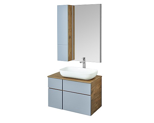 Тумба под раковину Aquaton Мишель 80 1A256801MIX30 подвесная Дуб рустикальный Фьорд