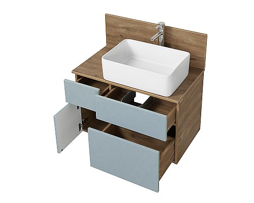 Тумба под раковину Aquaton Мишель 80 1A256801MIX30 подвесная Дуб рустикальный Фьорд