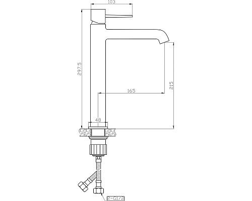 Смеситель для раковины Orange Karl M05-121b Черный