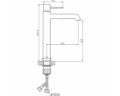 Смеситель для раковины Orange Karl M05-121b Черный