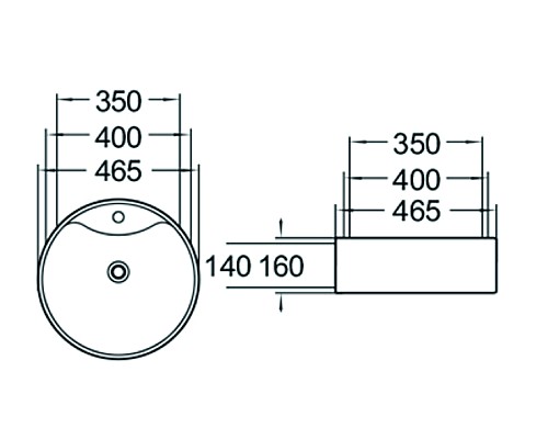 Раковина керамическая накладная SantiLine SL-1069