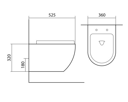 Унитаз Aquatek Европа AQ1901-MB подвесной Черный матовый с сиденьем Микролифт