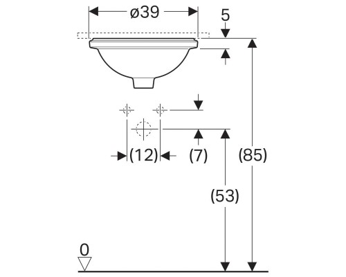 Раковина Geberit VariForm 39x39 500.744.01.2