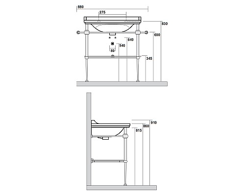 Консоль для раковины Kerasan Waldorf 9197K1cr хром
