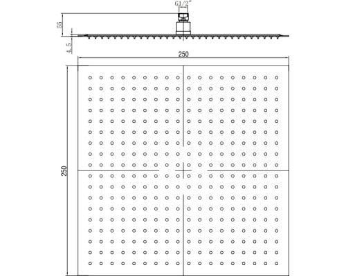 Верхний душ RGW Shower Panels SP-82-25 21148225-01 Хром