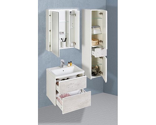 Зеркальный шкаф Roca Ronda 60 ZRU9303007 с подсветкой Бетон Белый матовый