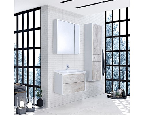 Зеркальный шкаф Roca Ronda 60 ZRU9303007 с подсветкой Бетон Белый матовый