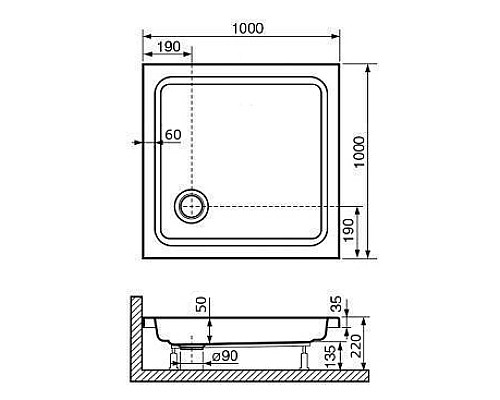 Акриловый поддон для душа RGW Acrylic Style 100x100 16180100-11 Белый