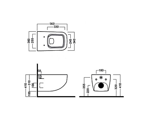 Унитаз Hatria Next Y1F1 подвесной без сиденья