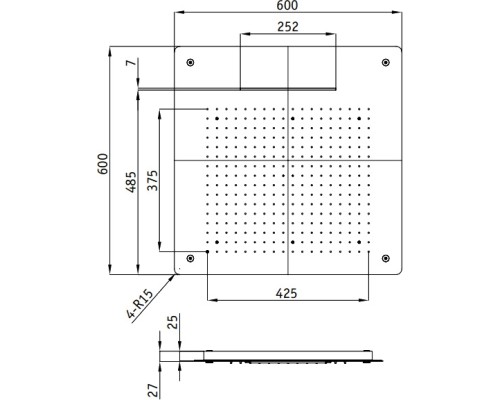 Верхний душ RGW Shower Panels SP-74 21140274-01 Хром