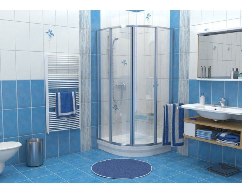 Полукруглая душевая кабина Ravak Supernova 80 сатин прозрачный