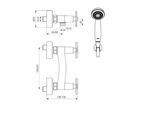 Смеситель для душа Vidima Art BA327AA Хром