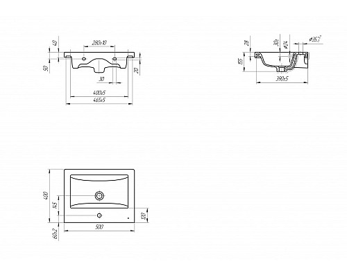 Раковина Cersanit COMO 50