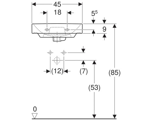 Раковина для ванной Geberit Smyle Square 500.222.01.1