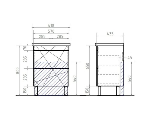 Тумба под раковину Vigo Geometry 60 Белая