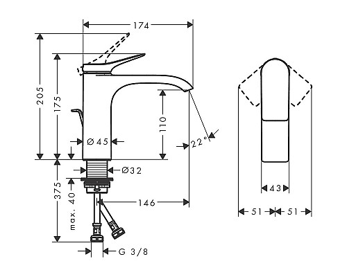Смеситель для раковины Hansgrohe Vivenis 75020700 Белый матовый