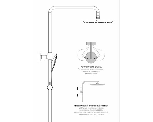Душевая система Vincea Desire VSFS-1D1MB Черная матовая