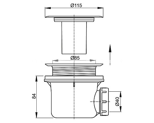 Сифон для поддона AlcaPlast A48